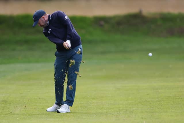 Richie Ramsay plays his second shot on the 17th hole on day one of the BMW PGA Championship at Wentworth Golf Club