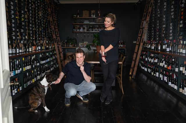 Tom and Ashley Fahy in the Terrace's Wine Room. Credit: The Terrace
