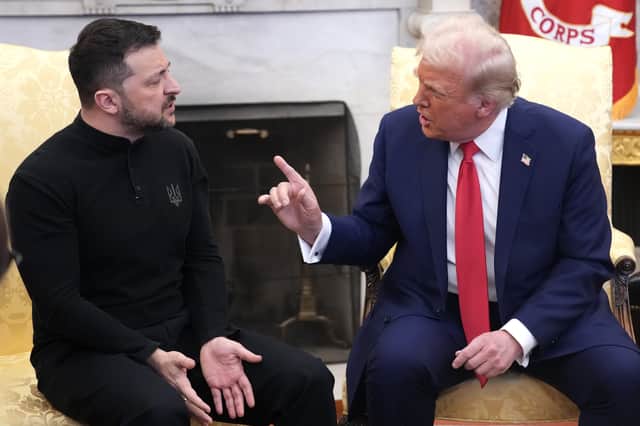 Donald Trump shamefully upbraided Ukrainian President Volodymyr Zelensky in the White House in February (Picture: Andrew Harnik)