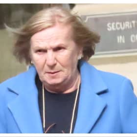 Margaret Burnett outside Edinburgh Sheriff Court.