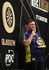  Luke Littler after winning a 2025 Premier League Darts final against Luke Humphries at the OVO Hydro in Glasgow, Scotland.