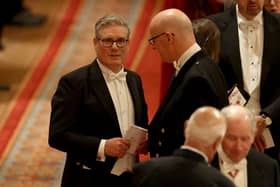 Prime Minister Keir Starmer (left) speaks to First Minister John Swinney during a State Banquet at Windsor Castle.