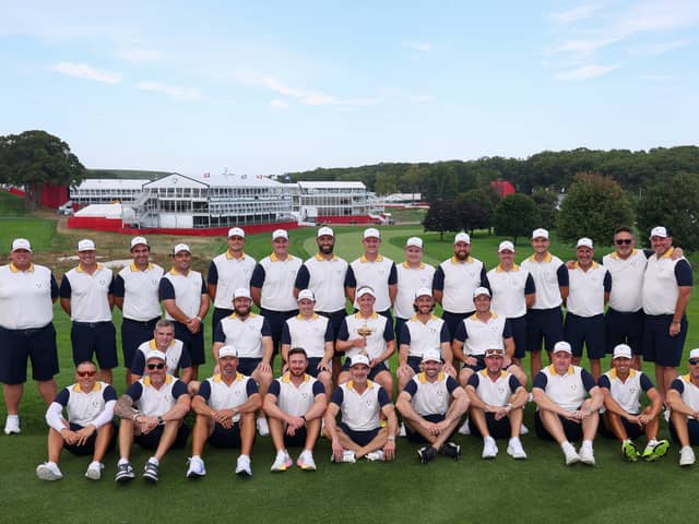 The European players, captain, vice captains and caddies pictured during this week’s visit to Bethpage Black ahead of the 45th Ryder Cup starting next Friday
