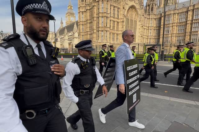 Billboard Chris on a recent visit to London where he was allegedly attacked