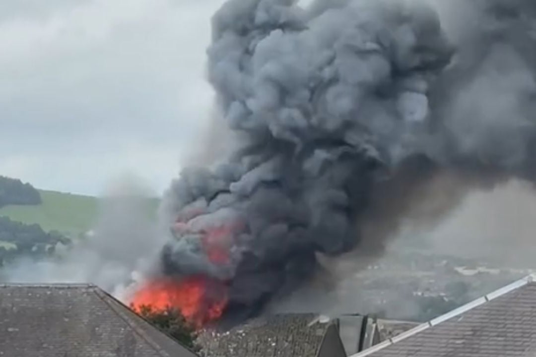 Thick Black Smoke Billows Into Sky From Massive Scotland Blaze in D...
