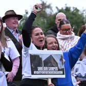 Staff, students, unions and politicians rally to protest the threatened closure of the Alloa campus by Forth Valley College