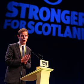 Callum McCaig speaking at the SNP conference in 2015.