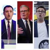Anas Sarwar, Sir Keir Starmer and Andy Burnham