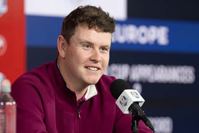 Bob MacIntyre of Team Europe speaks in a press conference prior to the 45th Ryder Cup at Bethpage State Park Golf Course in Farmingdale, New York