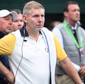 Team Europe captain Stephen Gallacher looks on during the Junior Ryder Cup singles at Nassau Country Club on Long Island