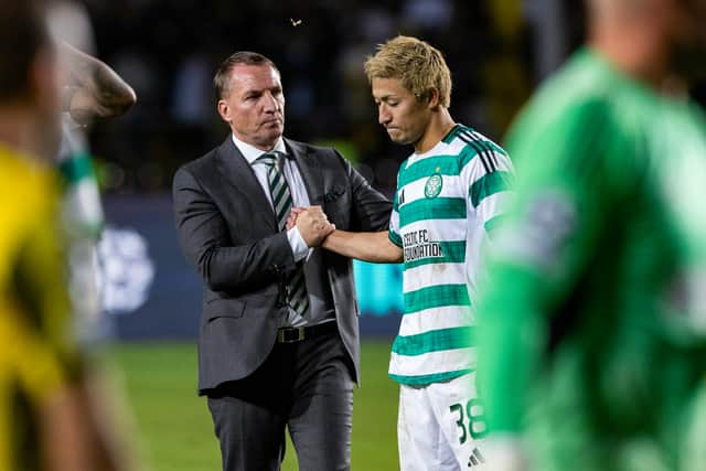 Celtic manager Brendan Rodgers has backed Daizen Maeda to rediscover his form after a difficult summer transfer window. (Photo by Craig Williamson / SNS Group)