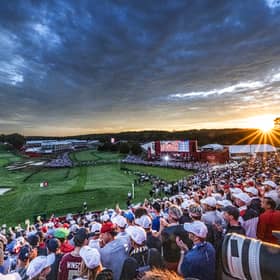 Sunrise at the start of the first day of the 45th Ryder Cup on the Black Course at Bethpage State Park in Farmingdale, New York