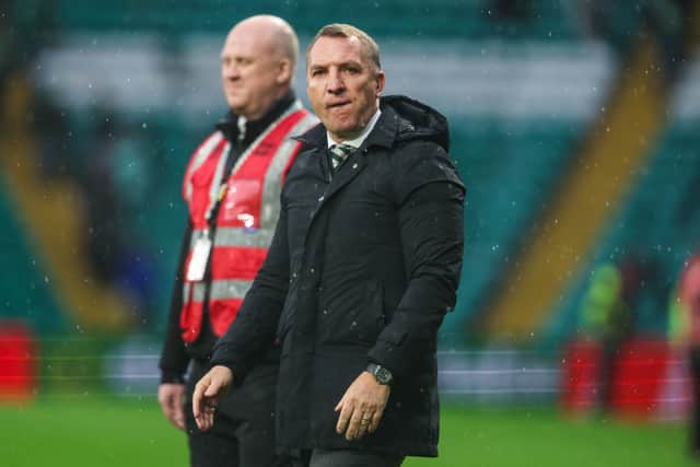 Celtic manager Brendan Rodgers during the goalless draw with Hibernian at Celtic Park. (Photo by Ross MacDonald / SNS Group)