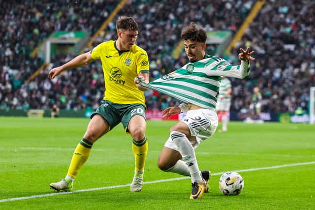 Celtic's Sebastian Tounekti (R) and Hibernian's Josh Mulligan (L) in action at the weekend.