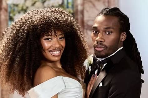 Married at First Sight UK series 10 couple Julia-Ruth and Divarni. Photo by Channel 4.