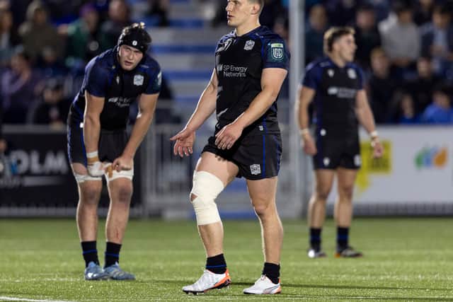 Glasgow Warriors' Rory Darge in action during the BKT United Rugby Championship match against Hollywoodbets Sharks at Scotstoun.