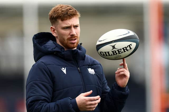 Ben Healy during an Edinburgh Rugby training session at Hive Stadium.