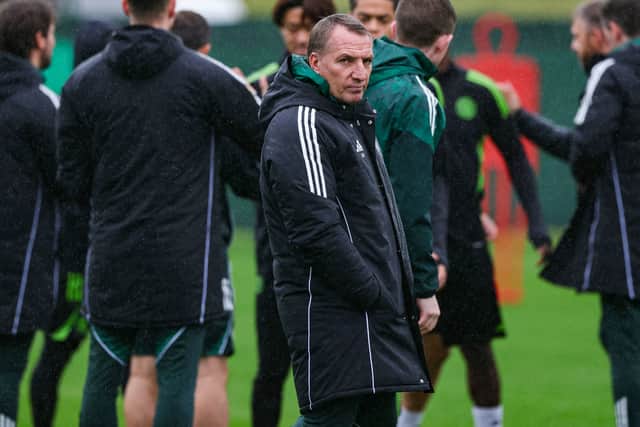 Celtic manager Brendan Rodgers during a training session at the Lennoxtown ahead of the Europa League match against Braga. (Photo by Craig Williamson / SNS Group)