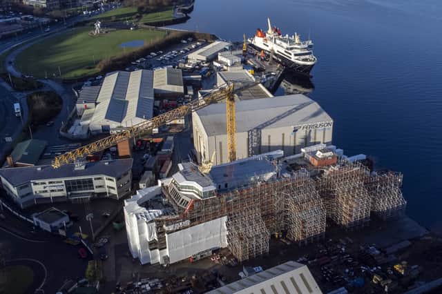 Ferguson Marine shipyard in Port Glasgow on the River Clyde
