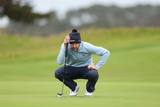 Scott Jamieson lines up a putt on the 16th green on day two of the Alfred Dunhill Links Championship at Carnoustie Golf Links