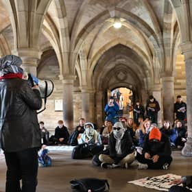 Pro-Palestine protests at Glasgow University