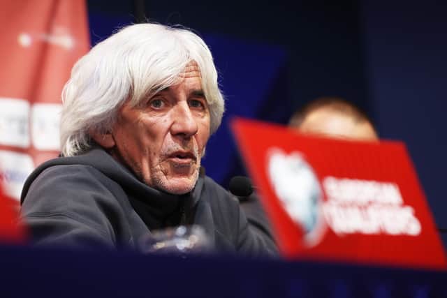 Greece head coach Ivan Jovanovic during press conference at Hampden Park. (Photo by Craig Williamson / SNS Group)