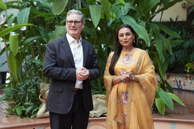 Sir Keir Starmer with Bollywood actress Rani Mukerji in Mumbai.