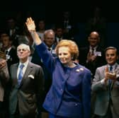 Margaret Thatcher waves to the crowd during a campaign event ahead of the 1987 general election (Picture: Derek Hudson)