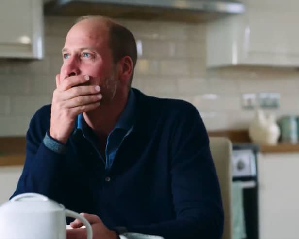 Prince William became visibly emotional speaking to Rhian Manning about her husband's suicide