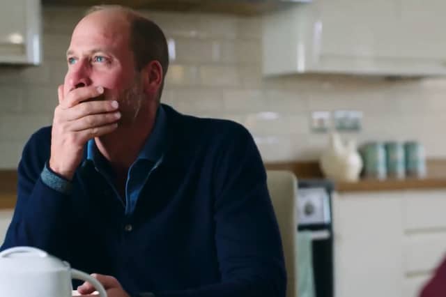 Prince William became visibly emotional speaking to Rhian Manning about her husband's suicide