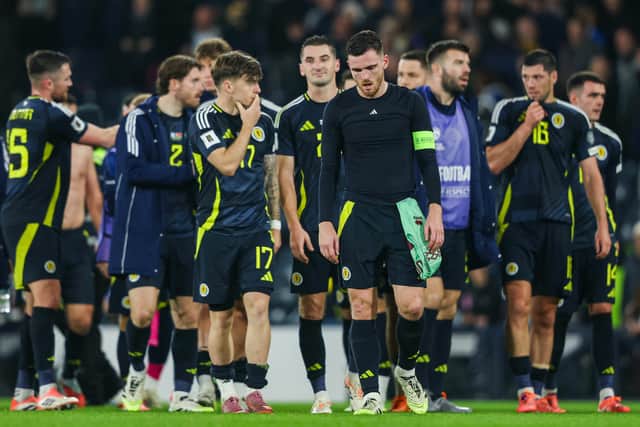 The expression on Scotland faces say it all after the win over Belarus at Hampden.