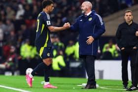 Scotland are in safe hands with Steve Clarke says striker Che Adams. Cr: SNS Group.