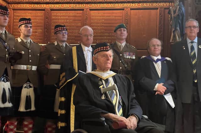 The ceremony was attended by his family, local dignitaries and members of the Aberdeen University Officer Training Corp