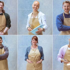 Iain, Jasmine, Tom, Toby, Lesley and Aaron will try to impress the judges during Meringue week. 