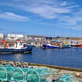 Fishing boats in Peterhead Harbour, Aberdeenshire 