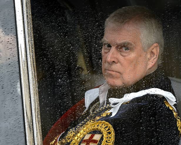 Prince Andrew departs Westminster Abbey, London, following the Coronation of King Charles III and Queen Camilla.