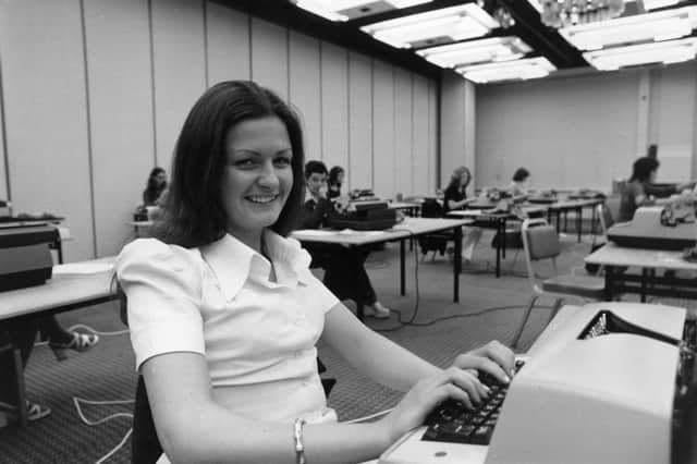 The clatter of typewriters was a familiar sound in offices around the UK during the 70s