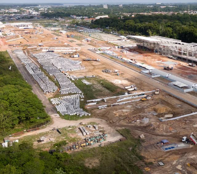 Workers laboured seven days a week to build City Park, the main venue for the COP30 climate summit in Belem, Brazil (Picture: Pablo Porciuncula)