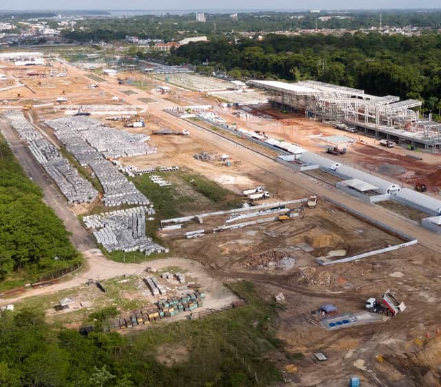 Workers laboured seven days a week to build City Park, the main venue for the COP30 climate summit in Belem, Brazil (Picture: Pablo Porciuncula)