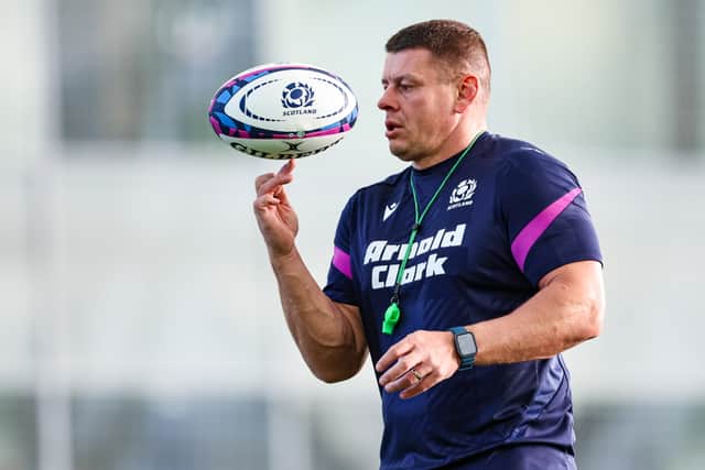 New defence coach Lee Radford during a Scotland training session at the Oriam.