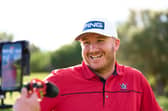 Daniel Young pictured being filmed by an influencer during the Pro-Am prior to the Rolex Grand Final supported by The R&A at Club de Golf Alcanada in Mallorca 