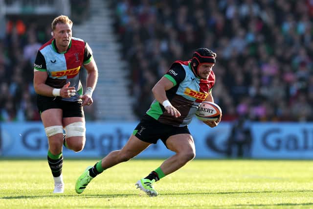 George Turner playing for Harlequins against Saracens at the Stoop earlier this month.