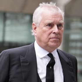 Prince Andrew arriving for the Requiem Mass service for the Duchess of Kent, at Westminster Cathedral in central London in September