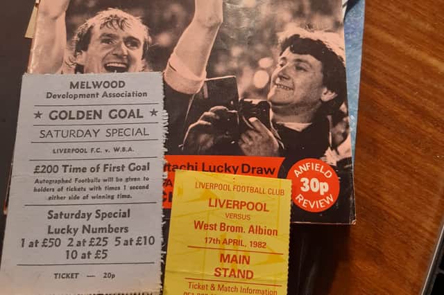 The tickets and programme from that match at Anfield.