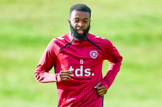 Hearts midfielder Beni Baningime has been ruled out for several weeks with a hamstring injury.