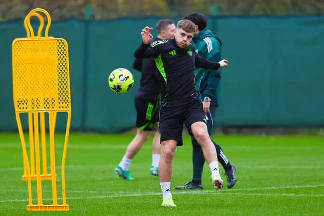 James Forrest trains ahead of Celtic's Premier Sports Cup semi-final clash with Rangers.