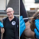 Andy and Sharon Longhurst pictured outside their hedgehog hospital at their home in Burntisland.