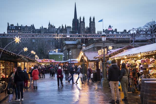 The Edinburgh Christmas market.