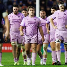 Scott Cummings, right, during the Quilter Nations Series match between Scotland and the USA at Scottish Gas Murrayfield. Scotland won 85-0.