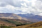 The mountains from Glen Roy in springtime in the Scottish Highlands